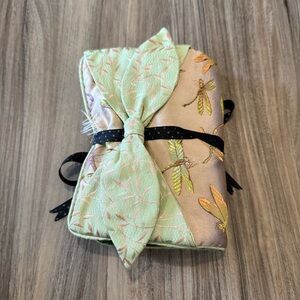 Embroidered Dragonfly Travel Pouch - Mint & Blush